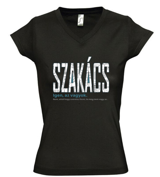Női V nyakú póló