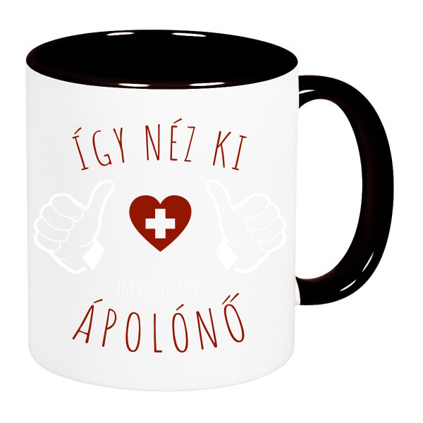 Színes fülű és belsejű bögre