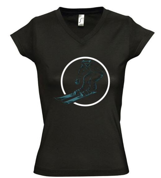 Női V nyakú póló