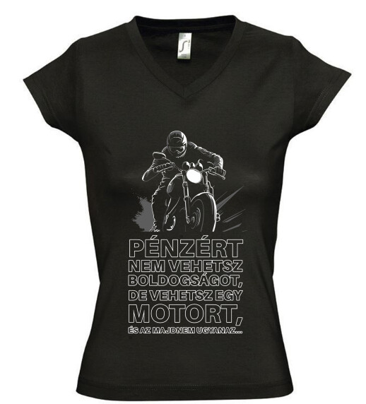 Női V nyakú póló