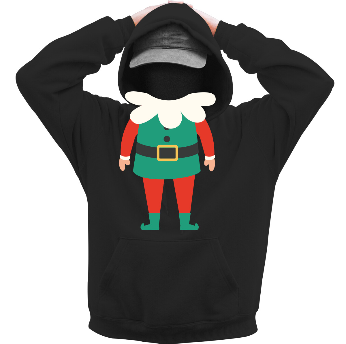 Kapucnis belebújós pulóver