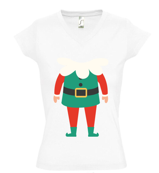 Női V nyakú póló