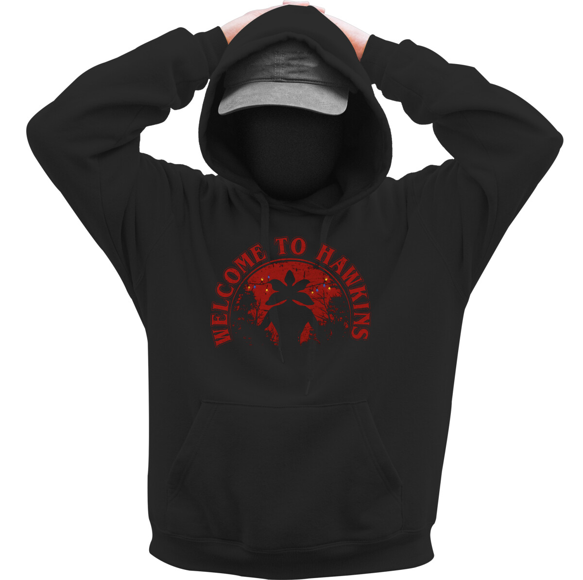 Kapucnis belebújós pulóver