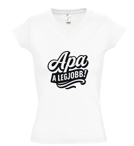 Női V nyakú póló