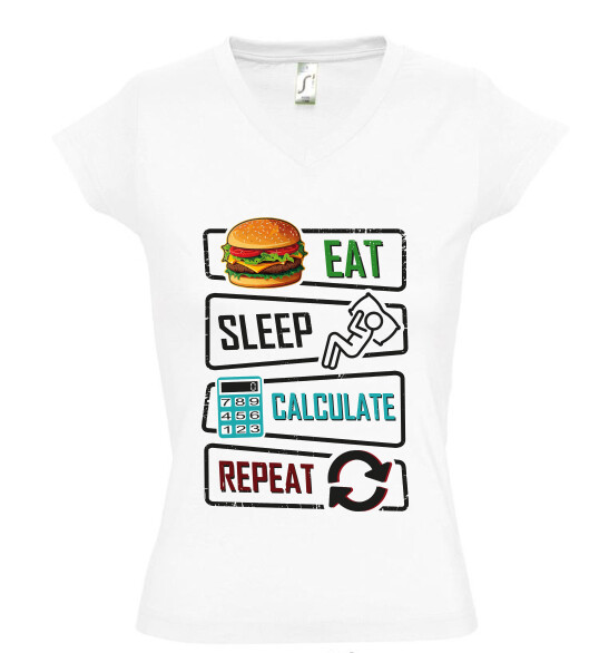 Női V nyakú póló