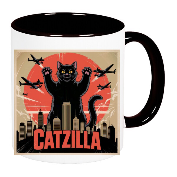 Színes fülű és belsejű bögre