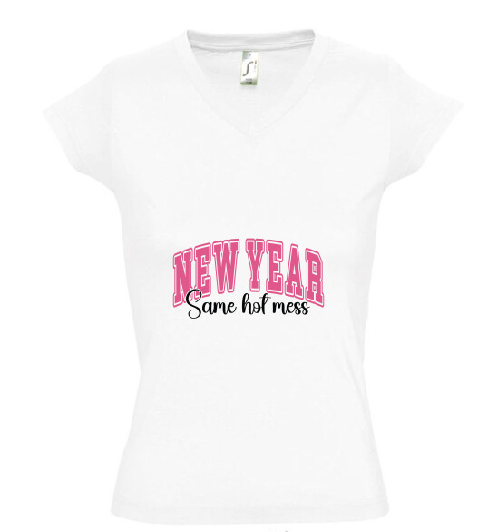 Női V nyakú póló