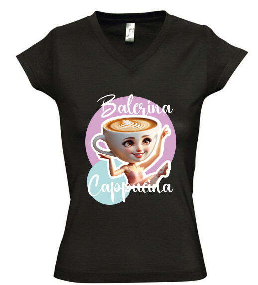 Női V nyakú póló