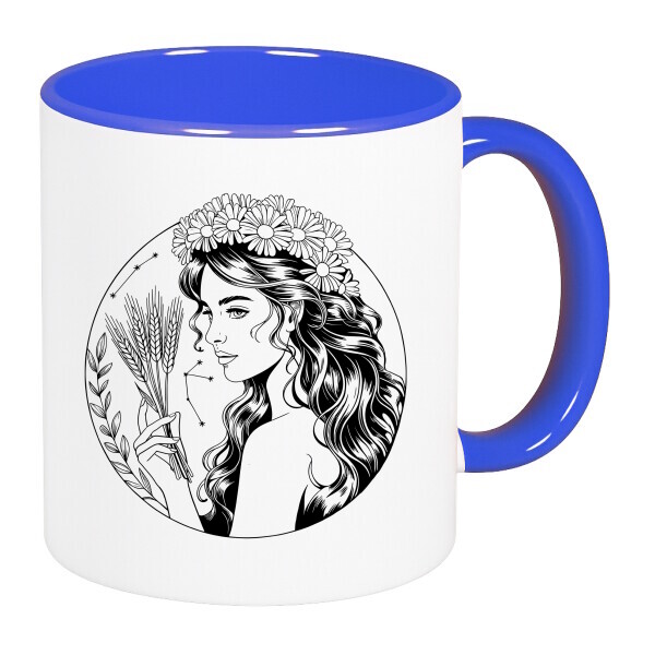 Színes fülű és belsejű bögre