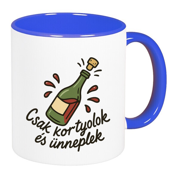 Színes fülű és belsejű bögre