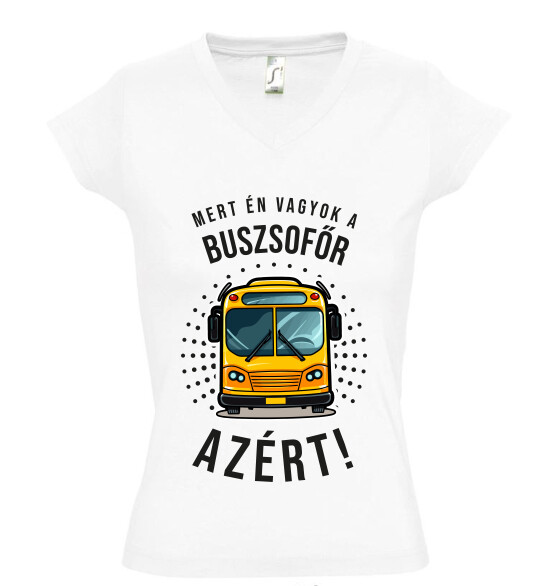 Női V nyakú póló