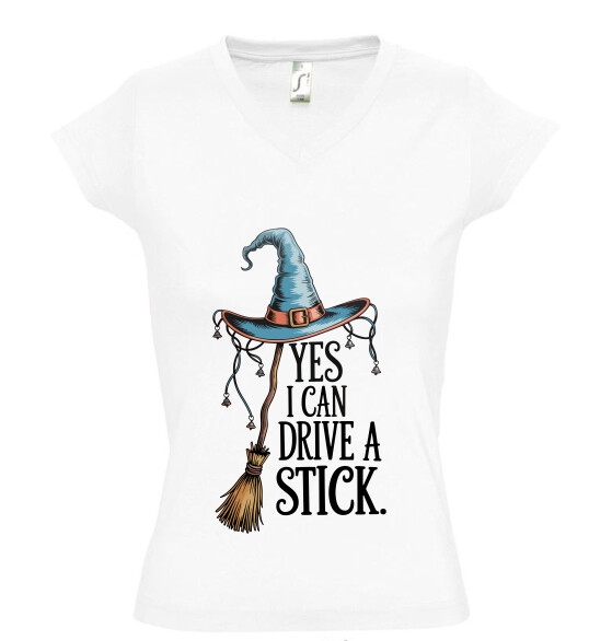 Női V nyakú póló