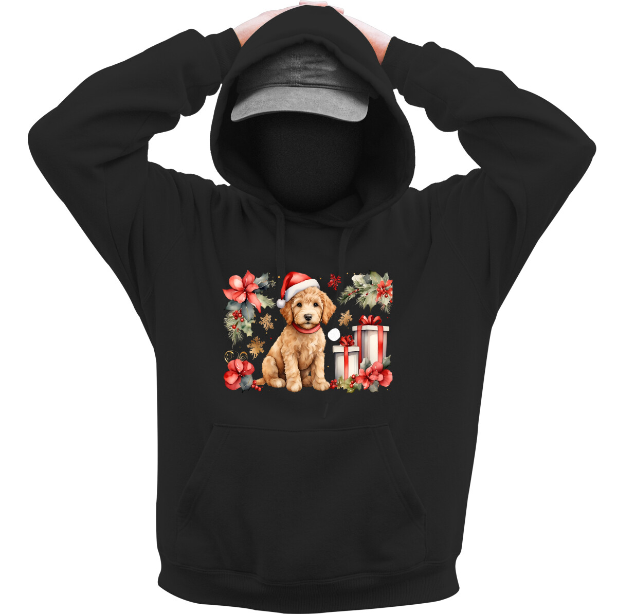 Kapucnis belebújós pulóver