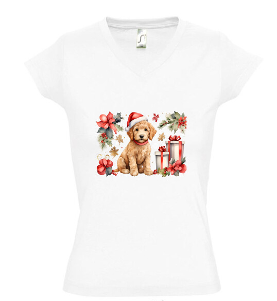 Női V nyakú póló