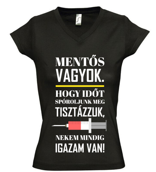 Női V nyakú póló