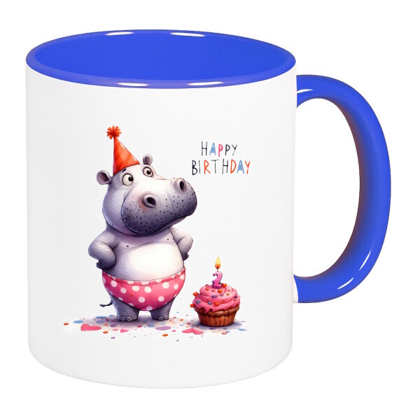 Színes fülű és belsejű bögre