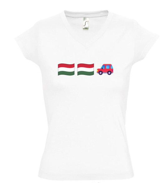 Női V nyakú póló