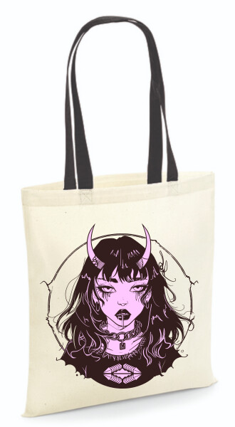 Vászontáska - színes fülű 