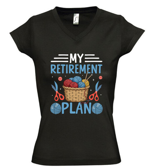 Női V nyakú póló