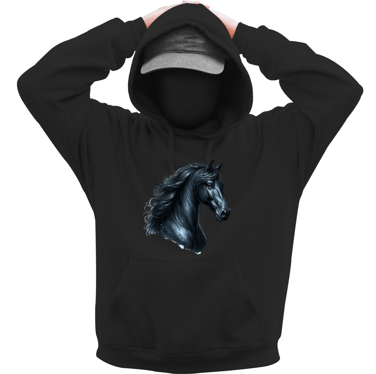 Kapucnis belebújós pulóver