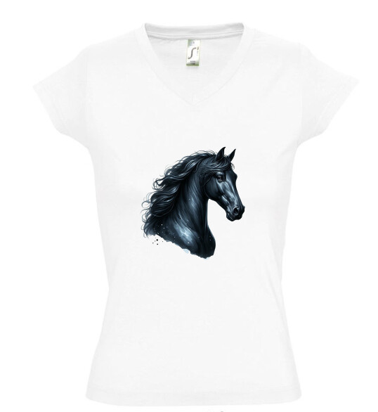 Női V nyakú póló