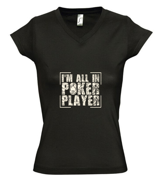 Női V nyakú póló