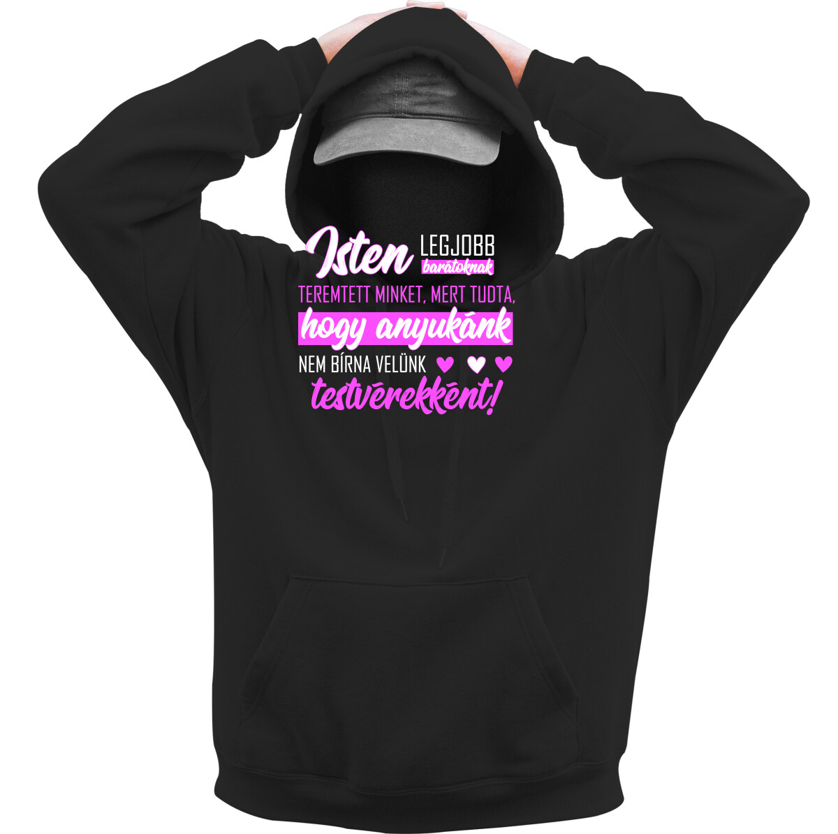 Kapucnis belebújós pulóver