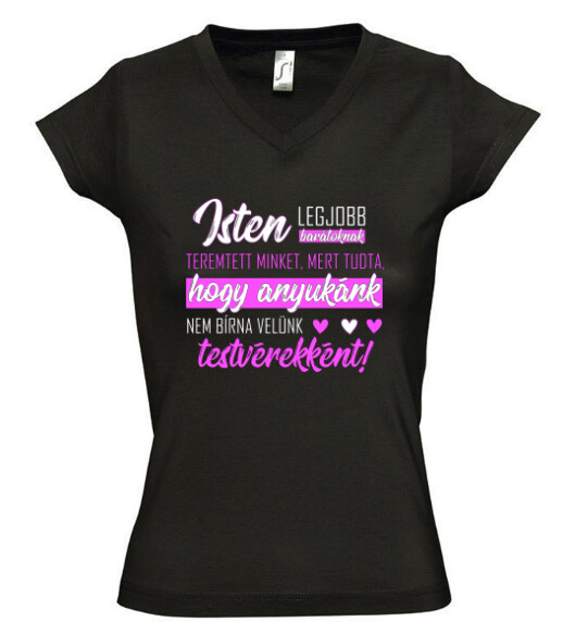 Női V nyakú póló