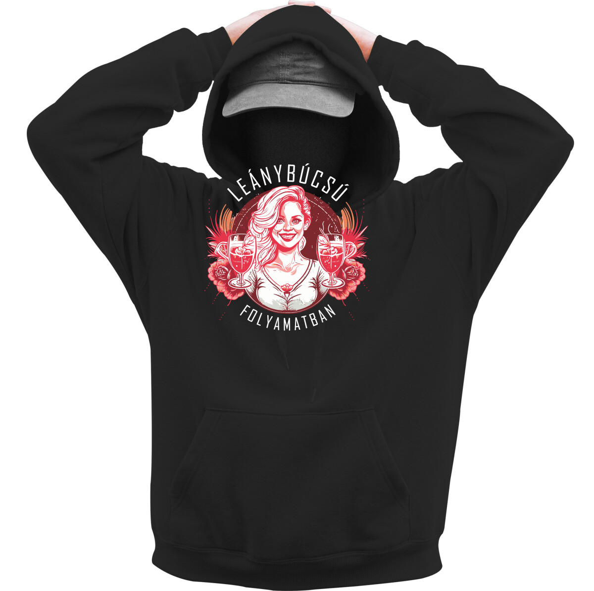 Kapucnis belebújós pulóver