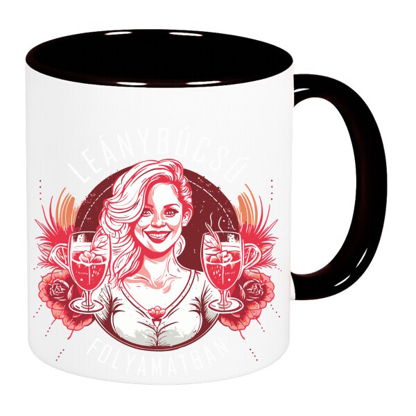 Színes fülű és belsejű bögre