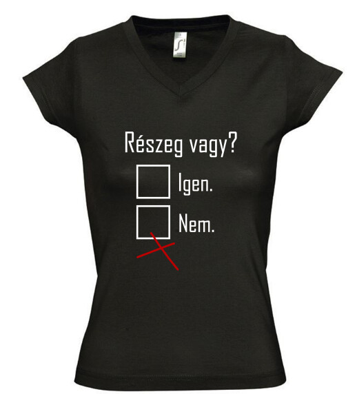 Női V nyakú póló