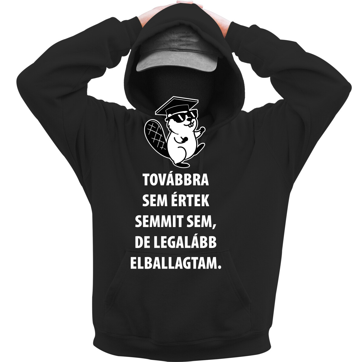 Kapucnis belebújós pulóver