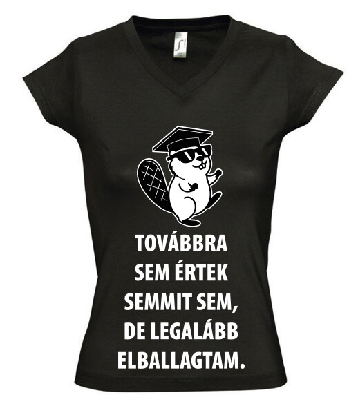 Női V nyakú póló