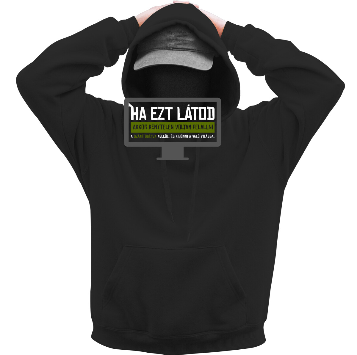 Kapucnis belebújós pulóver