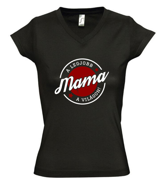 Női V nyakú póló