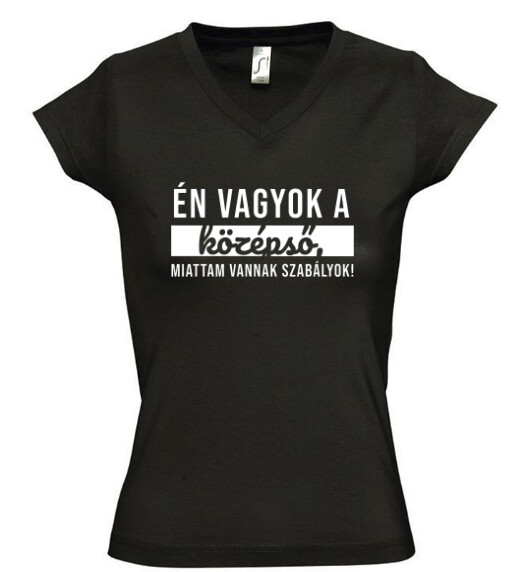 Női V nyakú póló