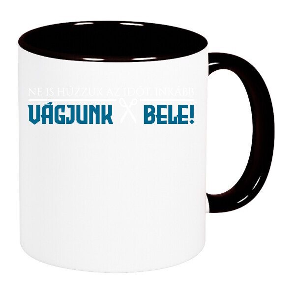 Színes fülű és belsejű bögre