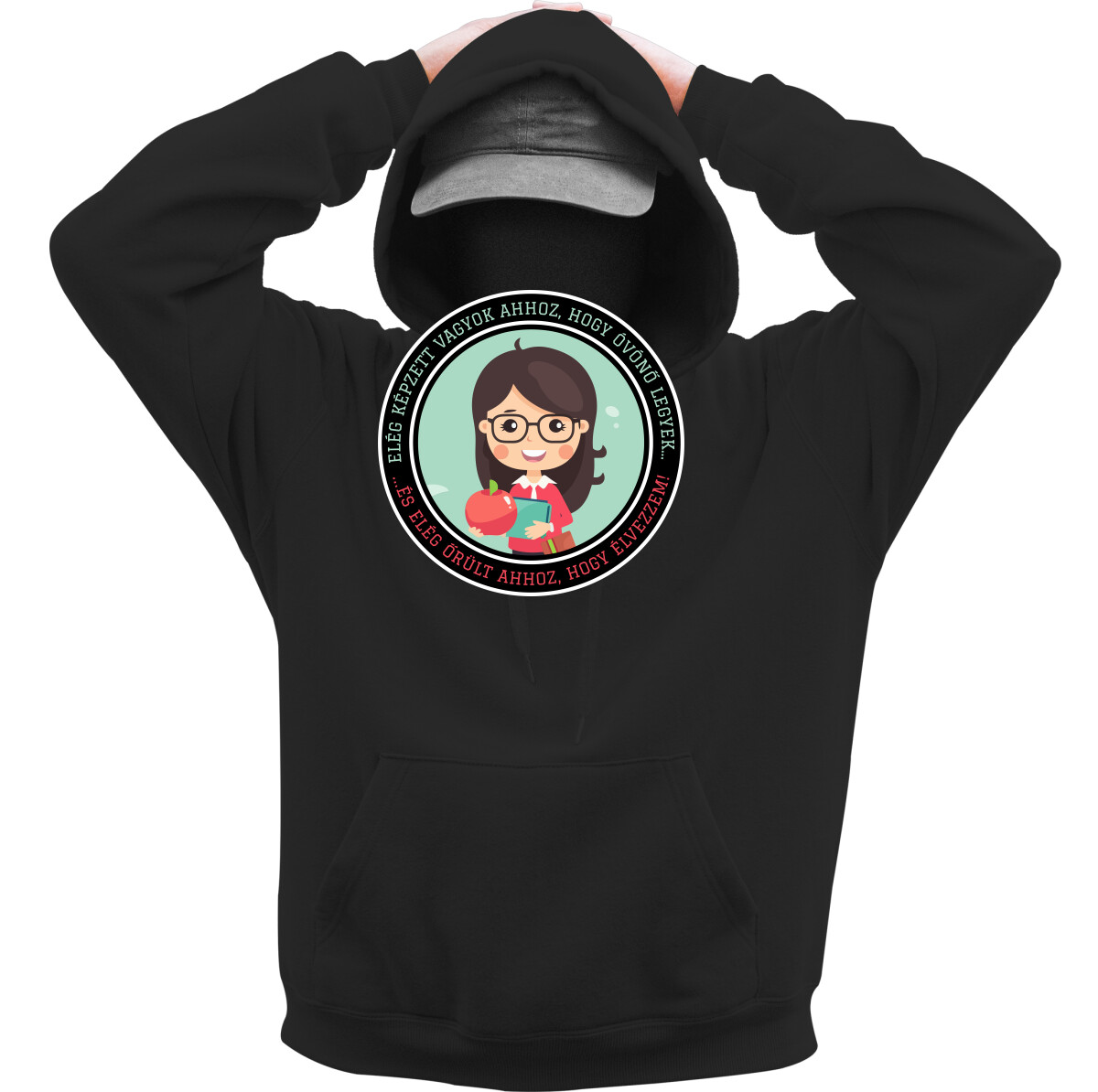 Kapucnis belebújós pulóver