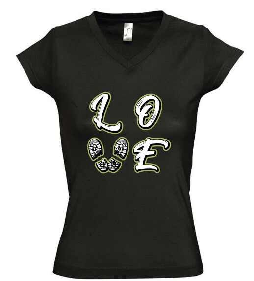 Női V nyakú póló