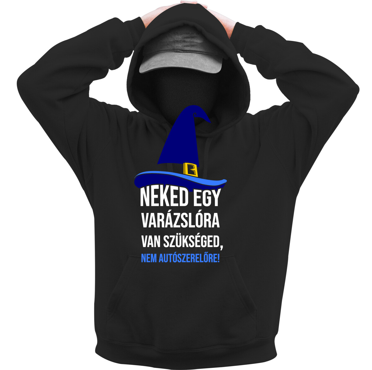 Kapucnis belebújós pulóver