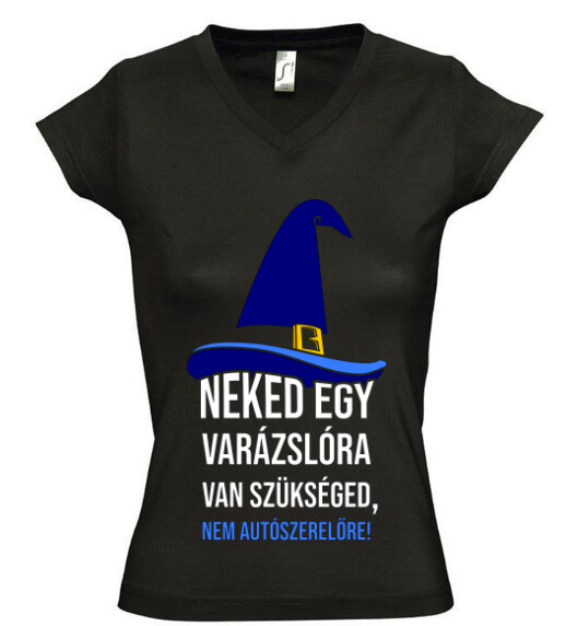 Női V nyakú póló