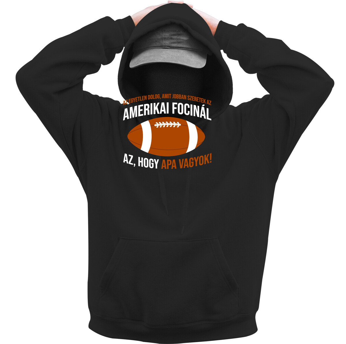 Kapucnis belebújós pulóver