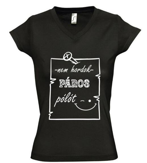 Női V nyakú póló