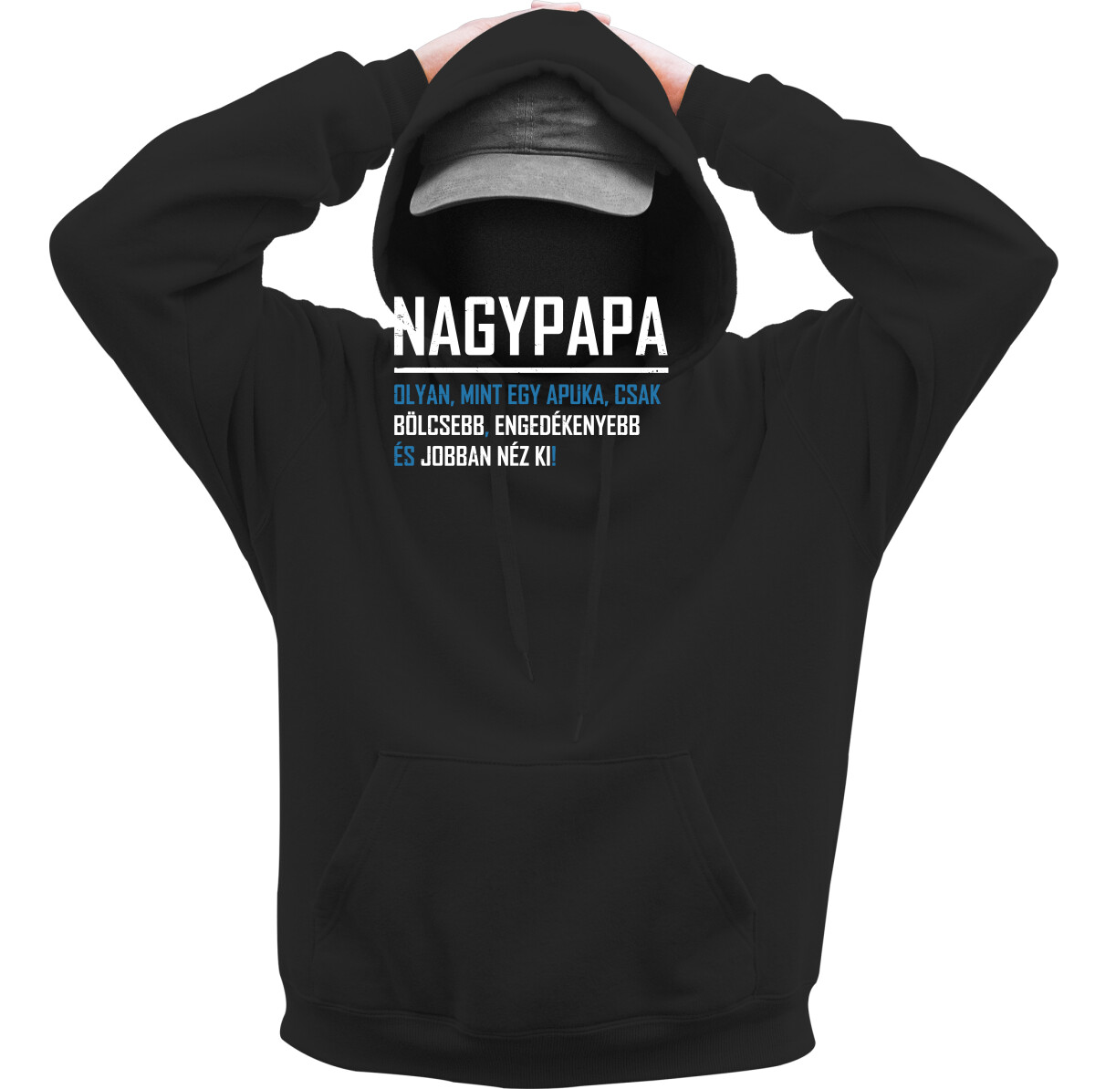 Kapucnis belebújós pulóver