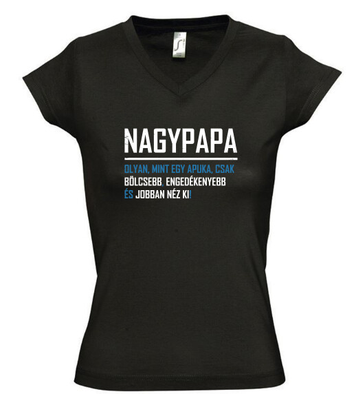 Női V nyakú póló