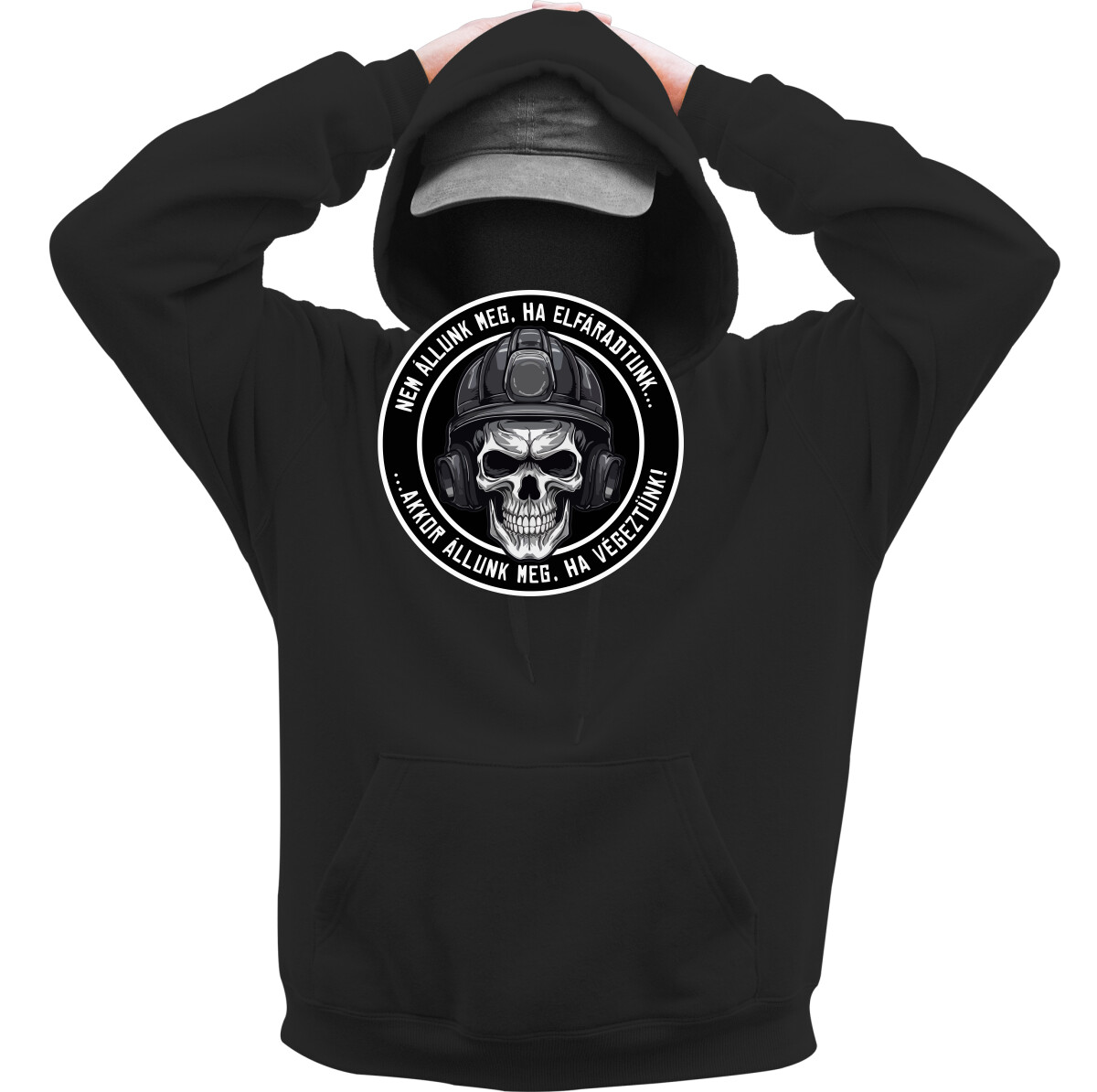 Kapucnis belebújós pulóver