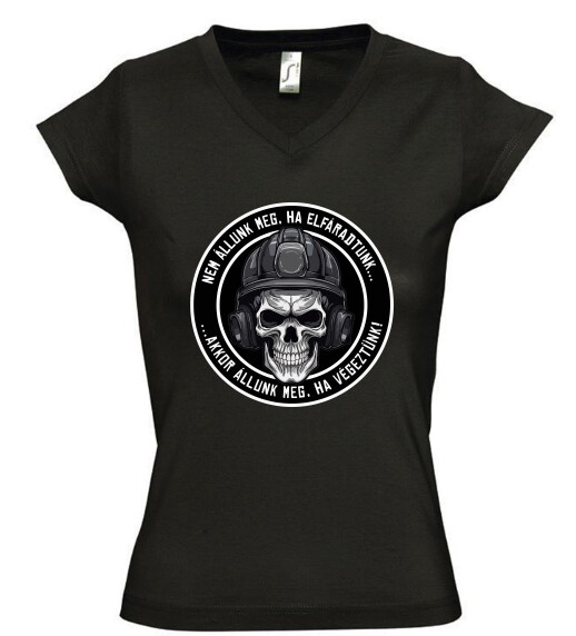 Női V nyakú póló