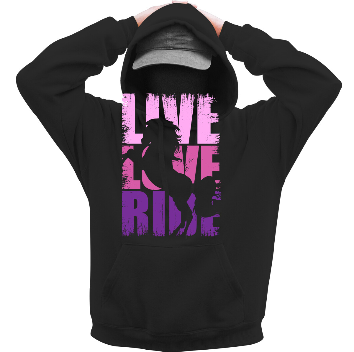 Kapucnis belebújós pulóver