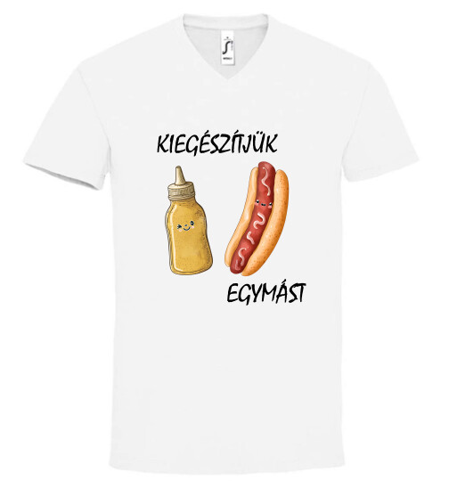 Unisex V nyakú póló