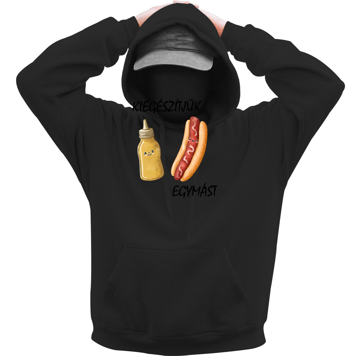 Kapucnis belebújós pulóver